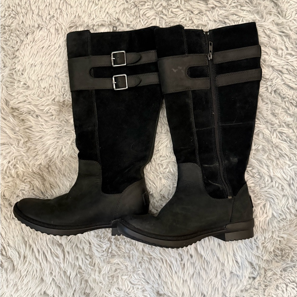 UGG Black Suede Zarina Knee-High Boots